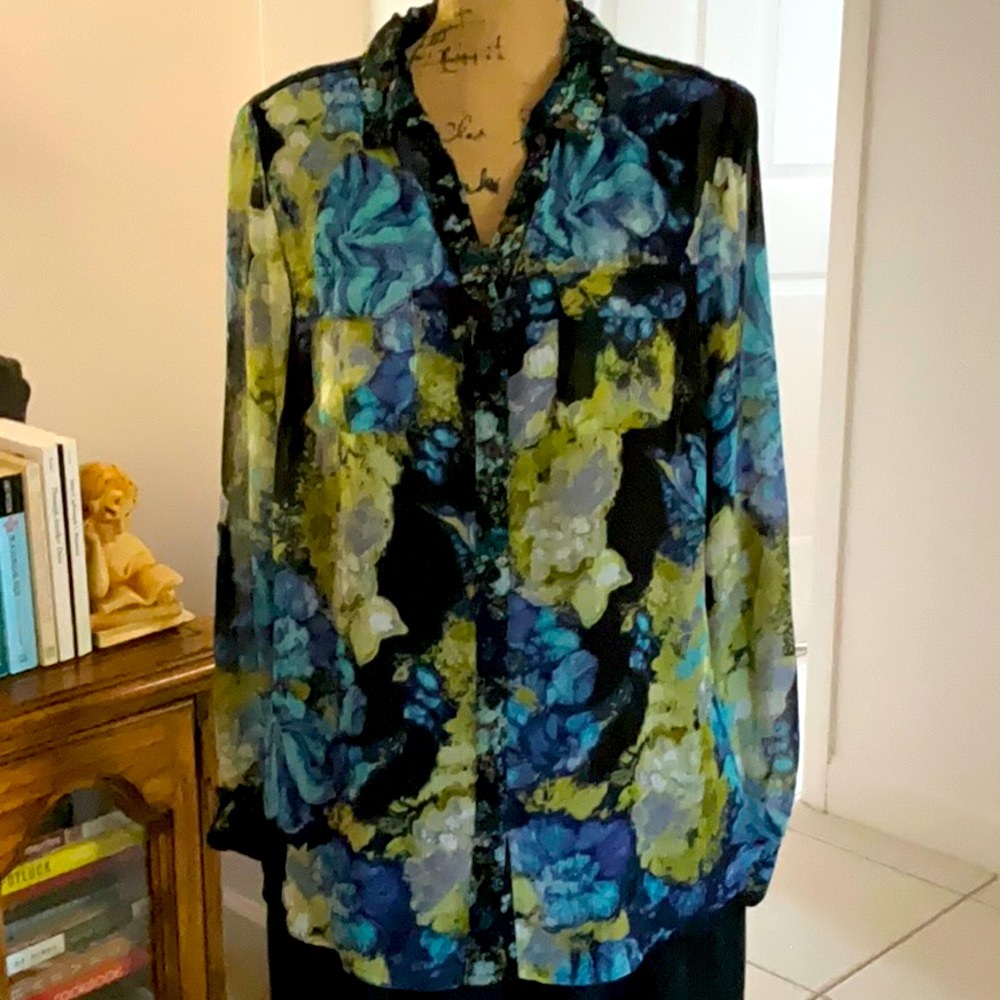 Boho Style Open Lace Floral Blouse